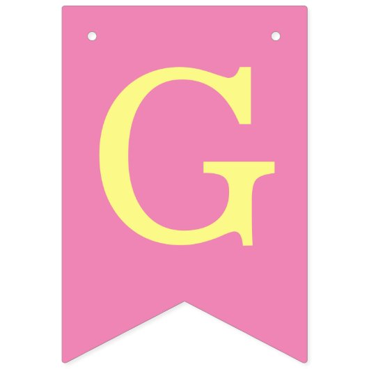 Roze God zegene 4 letters Naam doopsel Communie Vlaggetjes (Tweede vlag)