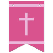 Roze God zegene 4 letters Naam doopsel Communie Vlaggetjes (Eerste vlag)