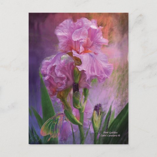 Roze godin Art Briefkaart (Voorkant)