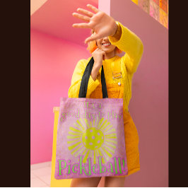Roze Goede dag om Pickleball te spelen Tote Bag