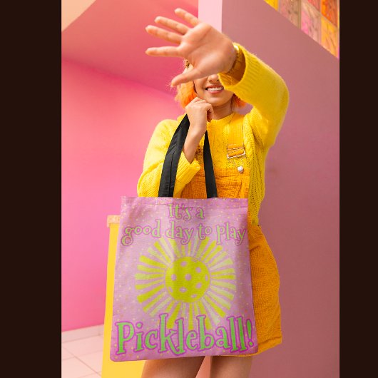 Roze Goede dag om Pickleball te spelen Tote Bag