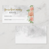 Roze gok hoeveel kisses brudal game informatiekaartje (Voorkant / Achterkant)