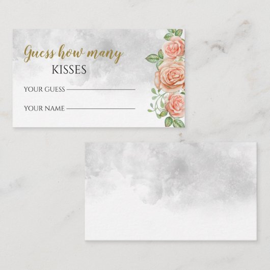 Roze gok hoeveel kisses brudal game informatiekaartje (Voorkant / Achterkant)