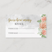 Roze gok hoeveel kisses brudal game informatiekaartje (Voorkant)