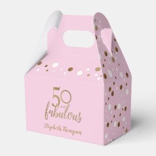 Roze Gold 50 & geweldige Birthday box Confetti Bedankdoosjes