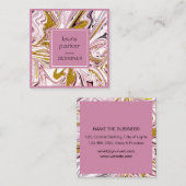 Roze Gold Abstract artistiek meisje Vierkante Visitekaartje (Voorkant / Achterkant)