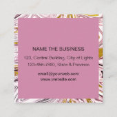 Roze Gold Abstract artistiek meisje Vierkante Visitekaartje (Achterkant)