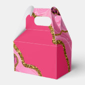 Roze & Gold Agate Geode Glitter Hartelijk dank Bedankdoosjes (Achterkant)