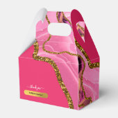 Roze & Gold Agate Geode Glitter Hartelijk dank Bedankdoosjes (Voorkant Zijde)