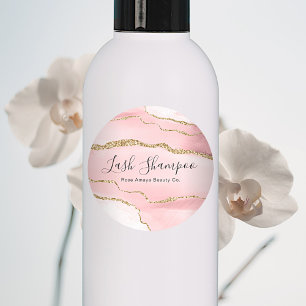 Roze Gold Agate Lash Extension Shampoo Cleanser Ronde Sticker