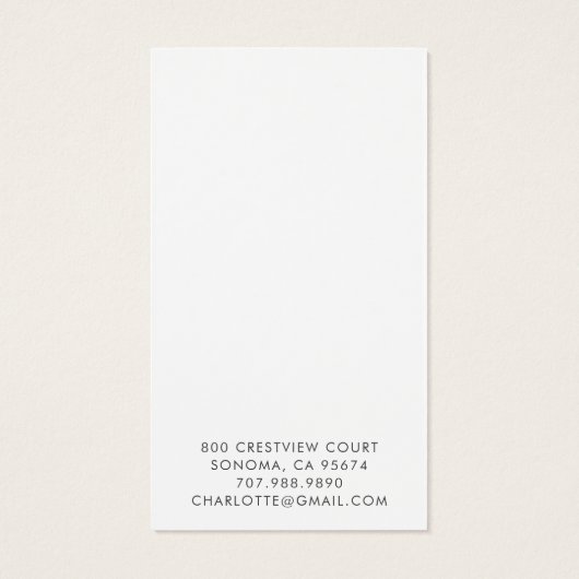 Roze Gold Agate Script Earning Display Card-kaart Visitekaartje (Achterkant)