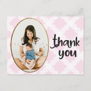 Roze Gold Baby Girl Shower Foto Briefkaart