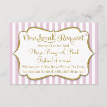 Roze Gold Baby shower Book Kaart brengt een boek m