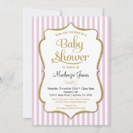 Roze Gold Baby shower Invitation Girl Baby shower Kaart