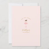 Roze & Gold Ballerina Birthday Uitnodiging (Achterkant)