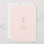 Roze & Gold Ballerina Birthday Uitnodiging (Achterkant)