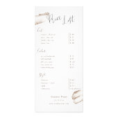 Roze Gold Beauty Salon Price List Rack Kaart (Voorkant)