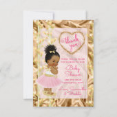 Roze & Gold Bedankt voor je etnische Baby shower Kaart (Voorkant)