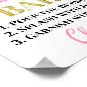 Roze Gold Black Baby shower van de balie van mama  Poster (Hoek)