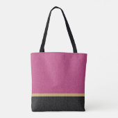Roze Gold Black Glitter Name Monogram op maat Tote Bag (Achterkant)