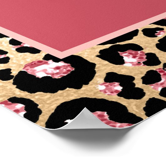 Roze Gold Black Leopard Print Girl's Sweet 16 (Hoek)