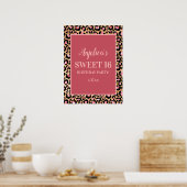 Roze Gold Black Leopard Print Girl's Sweet 16 (Keuken)