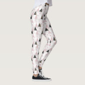 Roze Gold Black witte marmer Geometric Yoga Leggings (Rechts)