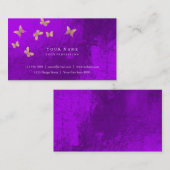 Roze Gold Blush Cooper Paars Amethyst Metallic Visitekaartje (Voorkant / Achterkant)