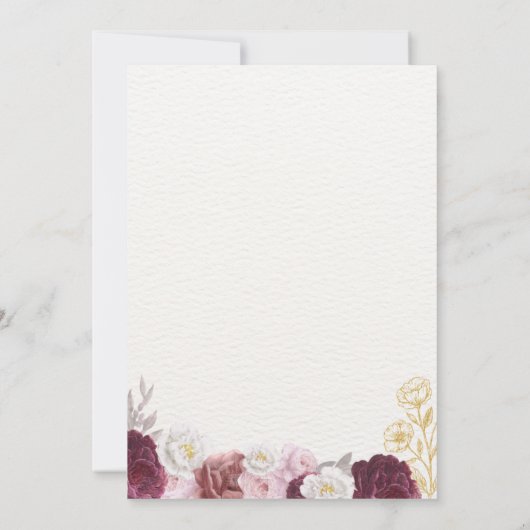 Roze Gold Blush Volwassen Gezamenlijke Dubbele Ver Kaart (Achterkant)