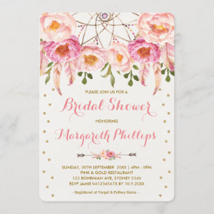  Roze & Gold Boho Dreamweaver Vrijgezellenfeest Kaart