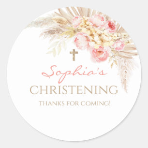 Roze Gold Boho Girl Christening Stickers
