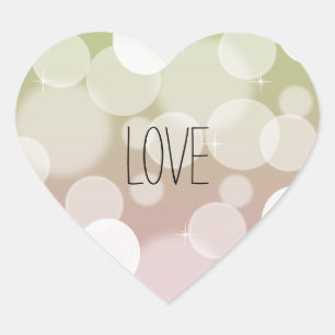 Roze Gold Bokeh Love Hart Sticker