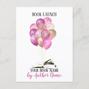 Roze Gold Book Launch Party Invitation Briefkaart