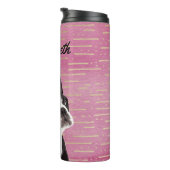 Roze Gold Boston Terrier Hondenliefhebber Diernaam Thermosbeker (Geroteerd rechts)