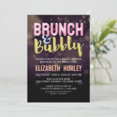 Roze Gold Brunch & bubel Bridal Shower Invitation Kaart (Staand voorkant)