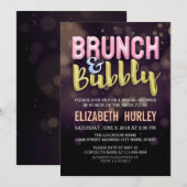 Roze Gold Brunch & bubel Bridal Shower Invitation Kaart (Voorkant / Achterkant)