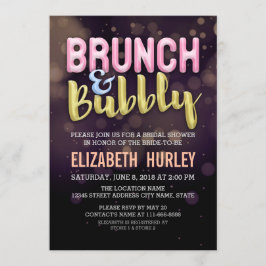 Roze Gold Brunch & bubel Bridal Shower Invitation Kaart