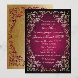 Roze Gold Business Corporate Party Kaart