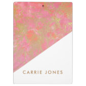 Roze,  Gold Business Elegant minima Klembord (Achterkant)