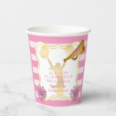 Roze | Gold Cheer Cheerleader Girl Birthday Party Papieren Bekers (Achterkant)