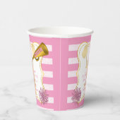 Roze | Gold Cheer Cheerleader Girl Birthday Party Papieren Bekers (Rechts)