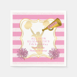 Roze   Gold Cheer Cheerleader Girl Birthday Party Servet