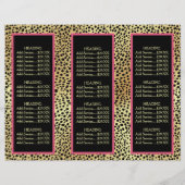 Roze Gold Cheetah drievoudig productprijsbrochure (Achterkant)