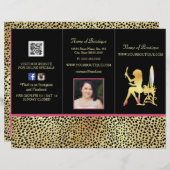 Roze Gold Cheetah drievoudig productprijsbrochure (Voorkant / Achterkant)
