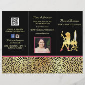 Roze Gold Cheetah drievoudig productprijsbrochure (Voorkant)