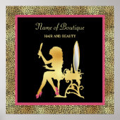 Roze Gold Cheetah print Beauty Boutique Sign (Voorkant)