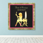 Roze Gold Cheetah print Beauty Boutique Sign (Insitu (Houten vloer))