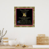 Roze Gold Cheetah Print Boutique Information Sign (Keuken)