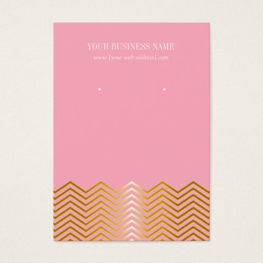 Roze Gold Chevron - Aangepaste verhuurkaart Visitekaartjes (Voorkant)