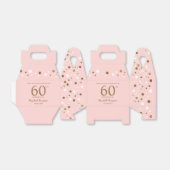 Roze Gold Confetti 60e verjaardag Aangepast Bedankdoosjes (Uitgevouwen)